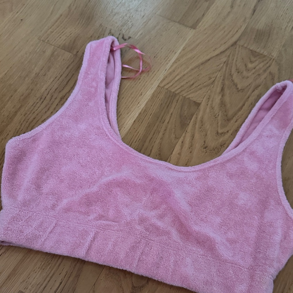 Zara Terry Cloth Bralette in Pink - Soft Everyday Support